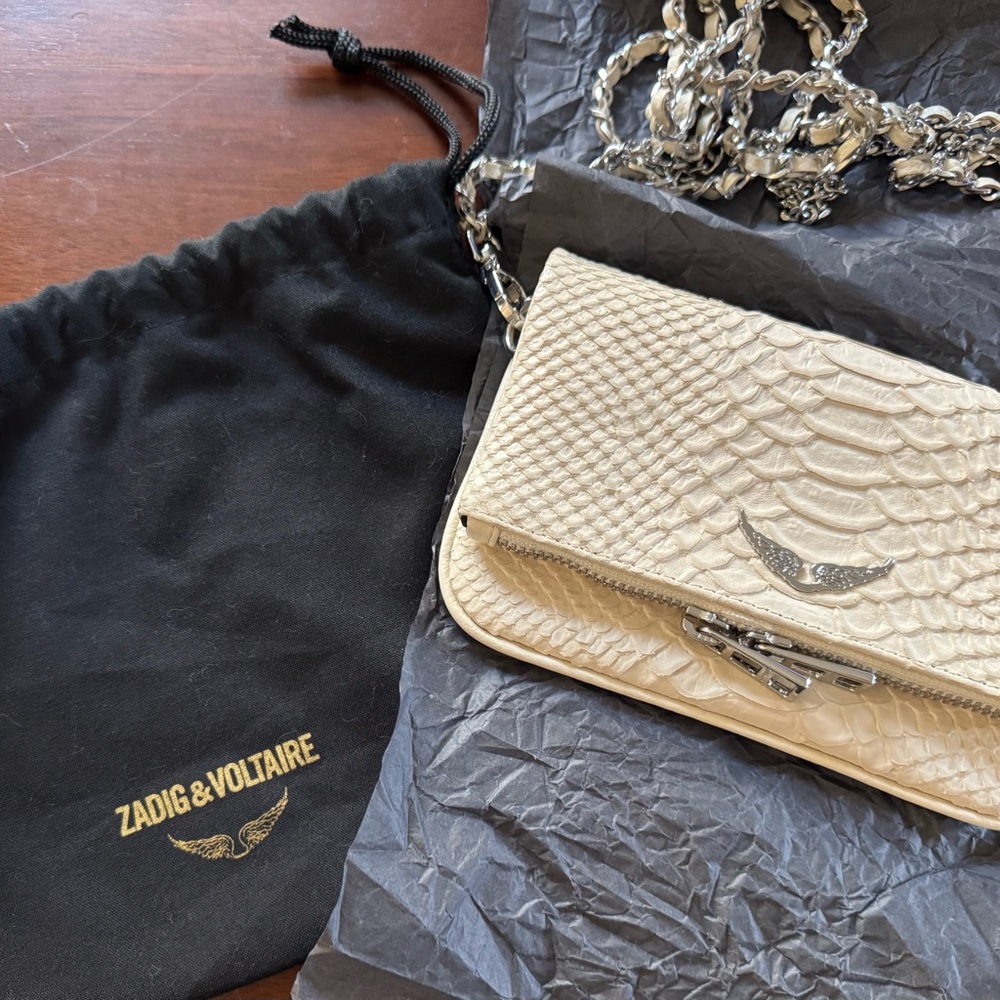 Zadig & Voltaire Textured Cream Crossbody Bag